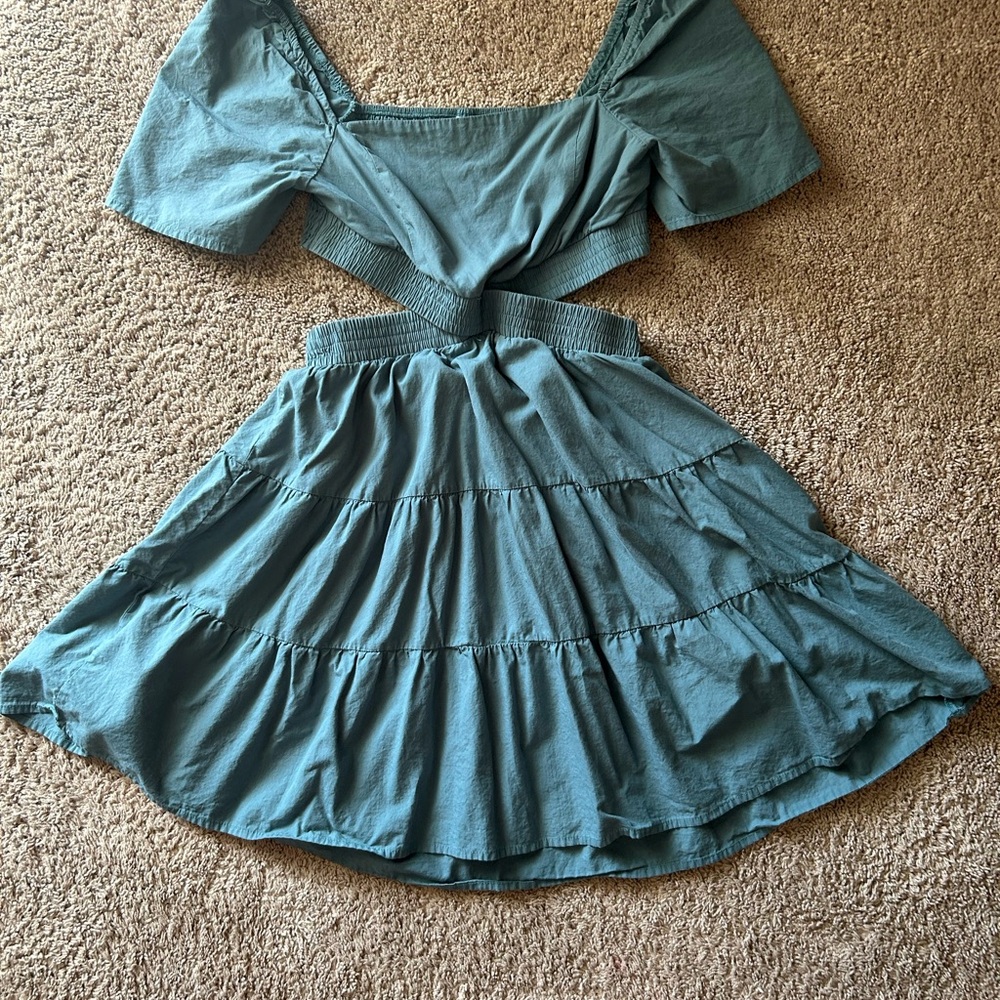 Teal Short Sleeve Dress